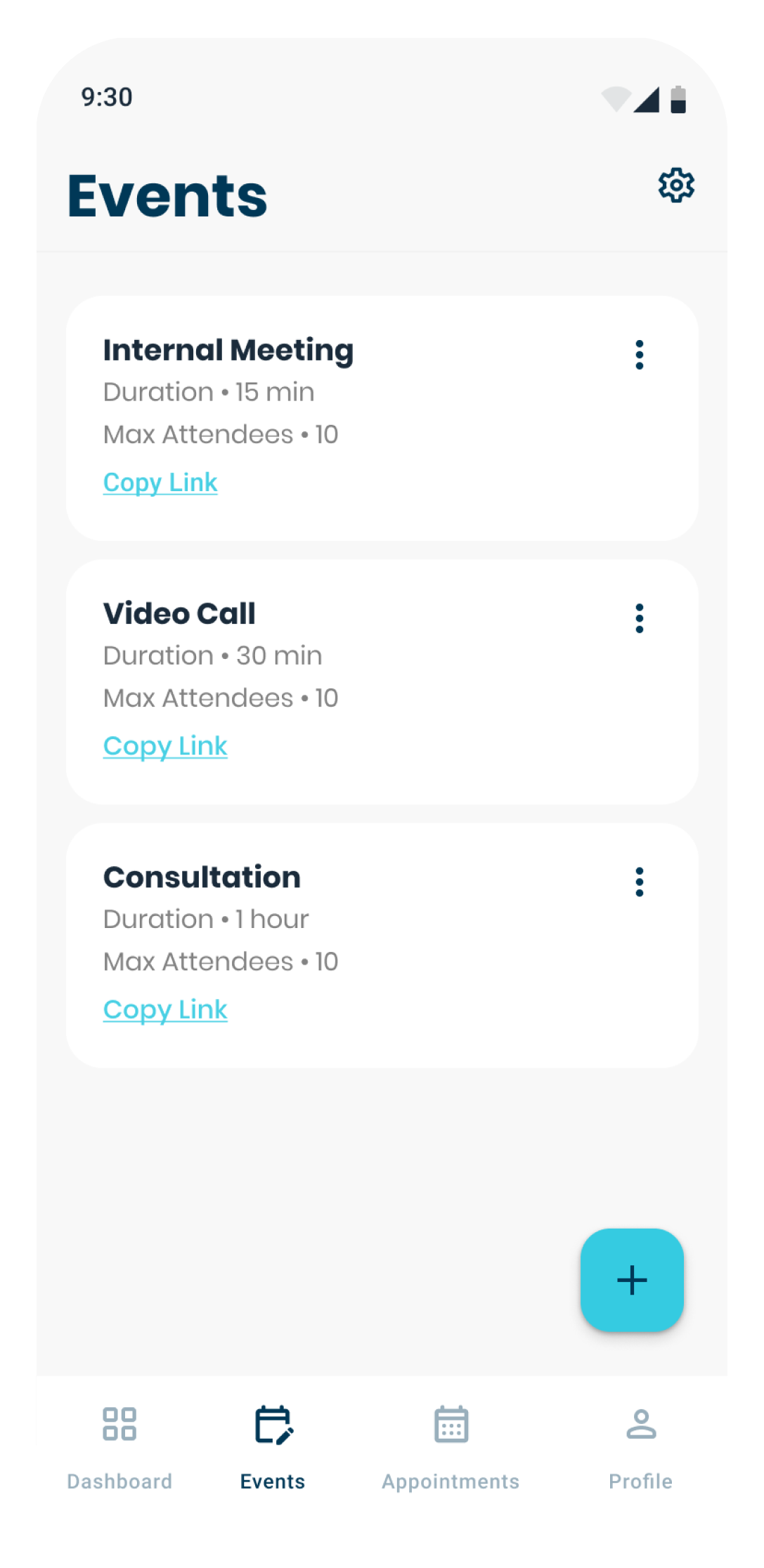 Topflight screenshot: Topflight events