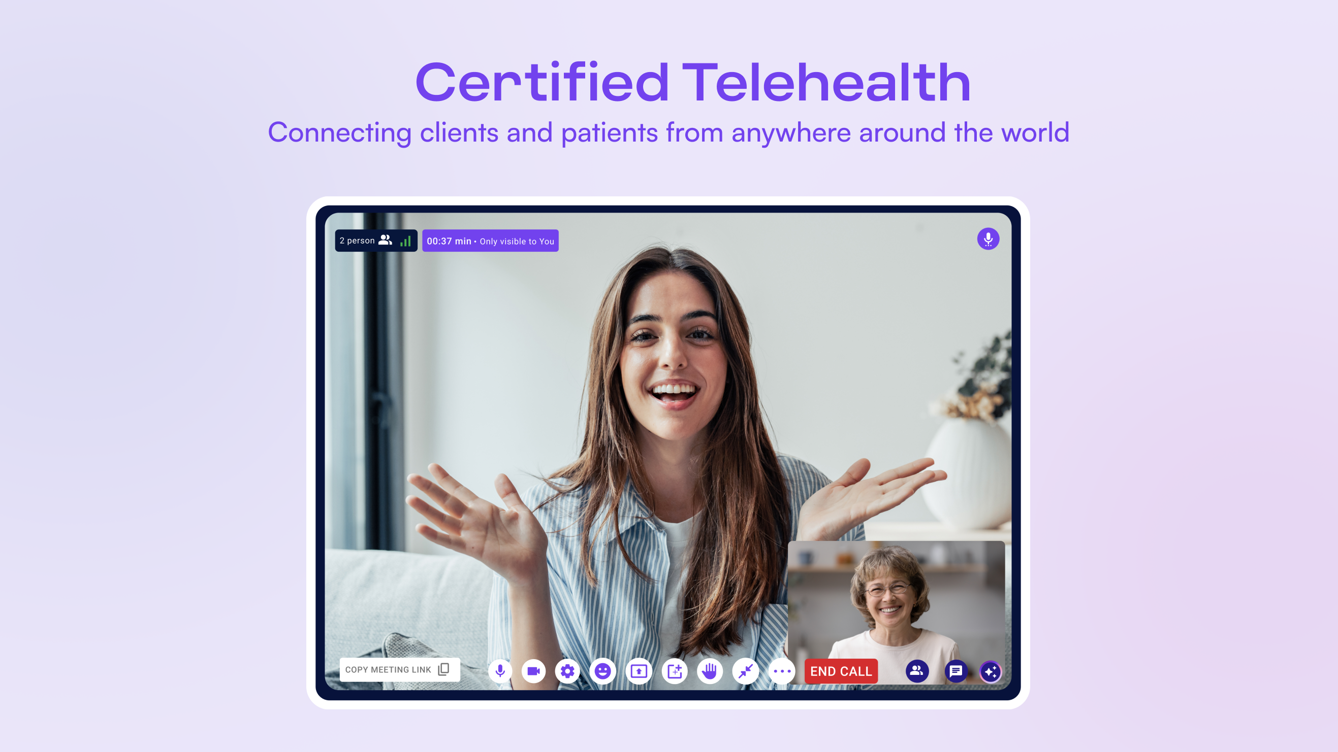 Carepatron Software - Your HIPAA-compliant Telehealth solution. Provide stress-free and secure video appointments with our fully integrated desktop and mobile app software.