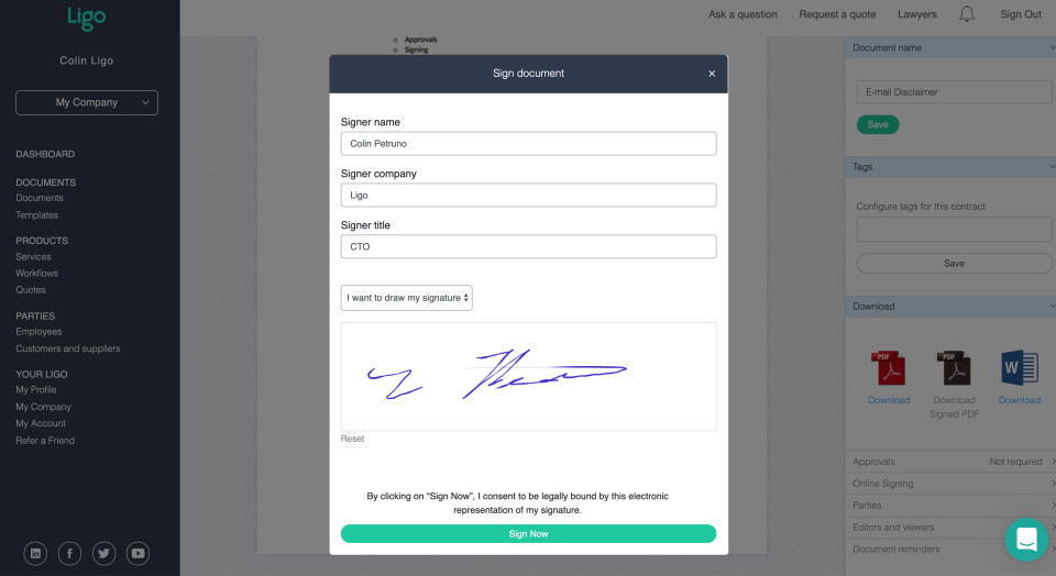 Ligo Software - Ligo: capture digital signatures