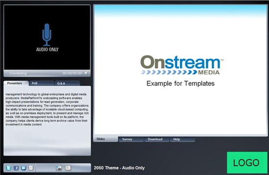 Onstream Webinars Software - Sample templates