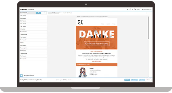 Inxmail Commerce editor