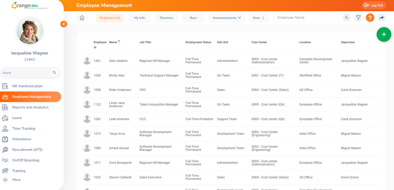 OrangeHRM Software - OrangeHRM Employee Management