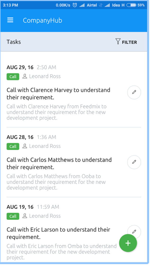 CompanyHub Software - View tasks on mobile