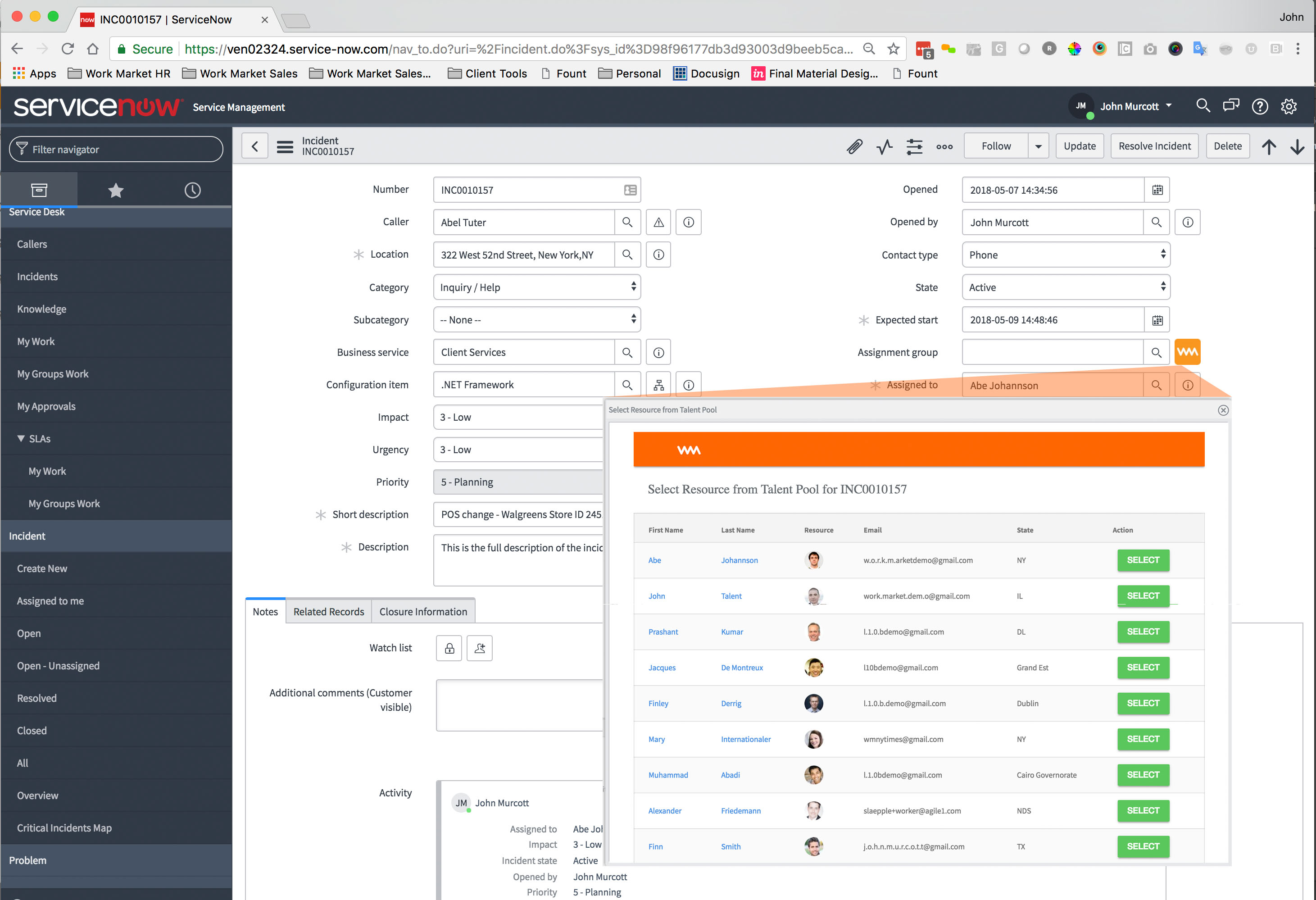 WorkMarket Software - WorkMarket ServiceNow integration