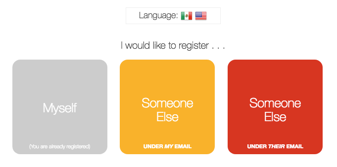 Flexible registration methods allow for third-party registrations and a clear, concise pathway to the most appropriate registration form for each attendee