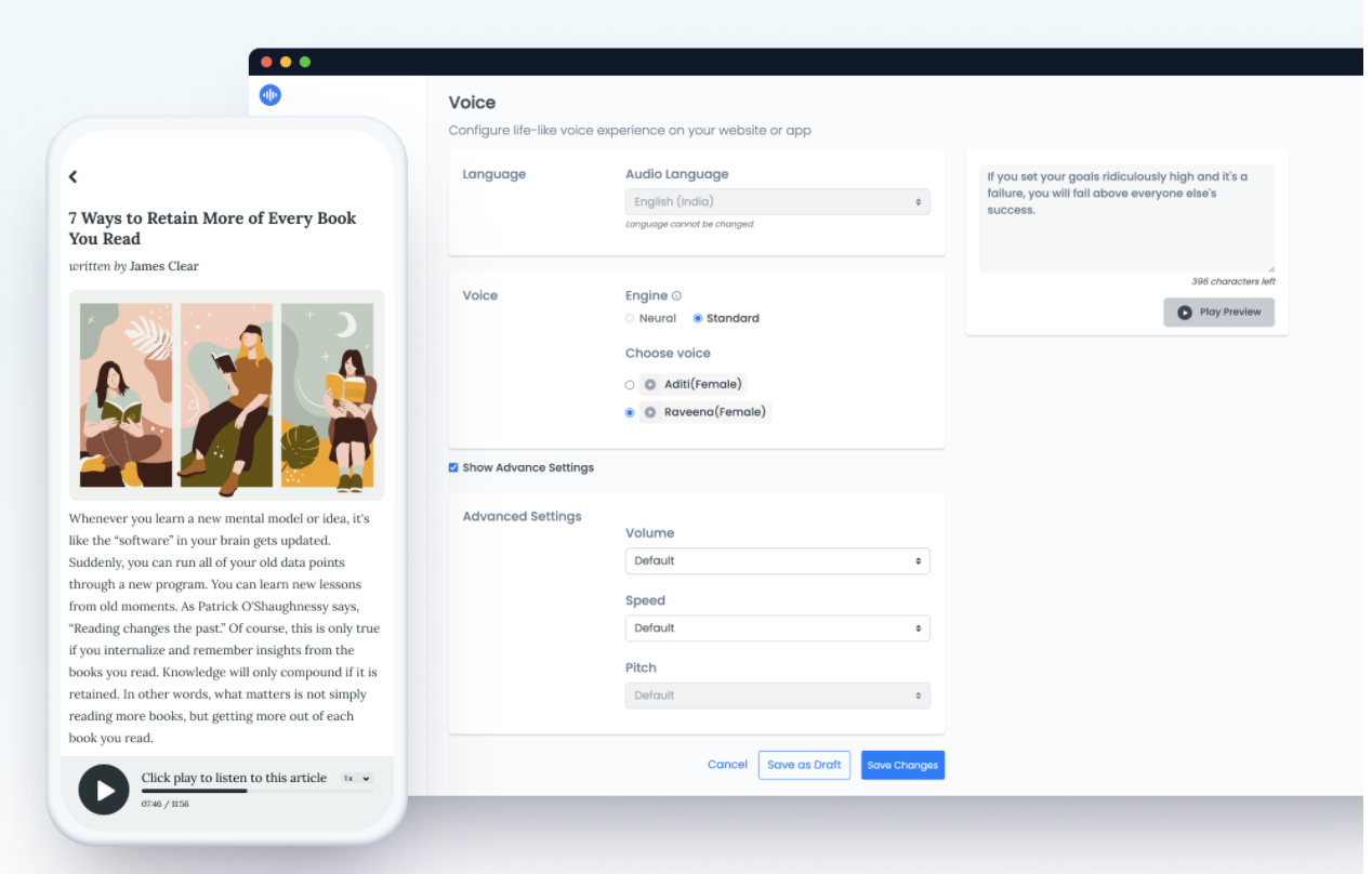 Listen2It Software - Configure life-like voice experience on your website or app.