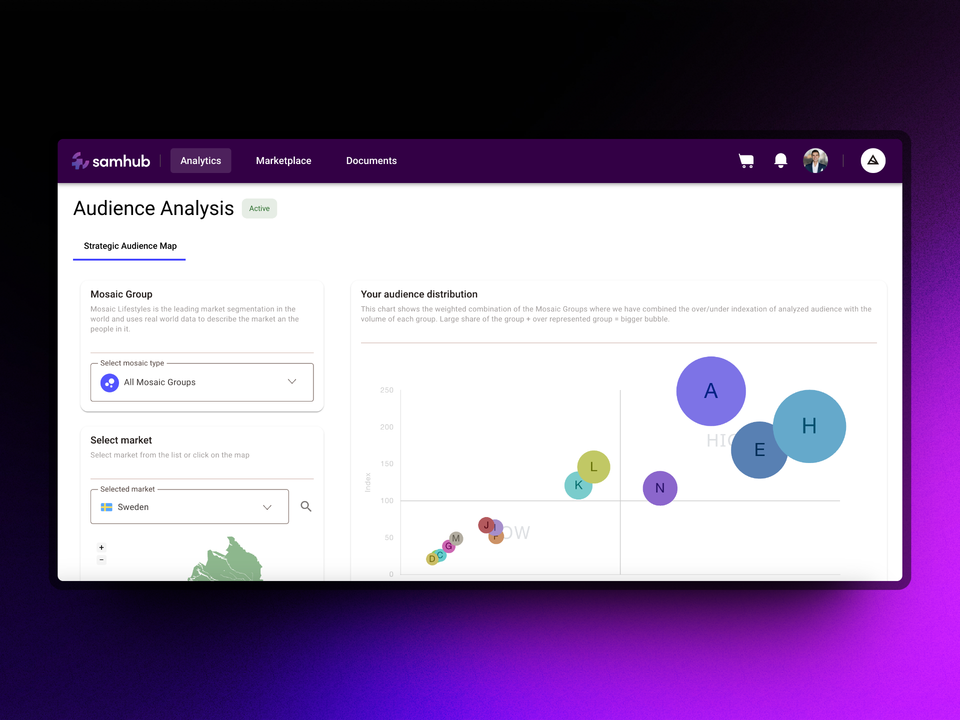 Samhub screenshot: Samhub Audience Analysis