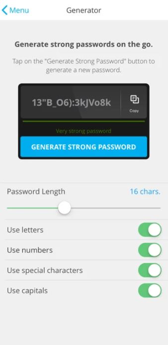 True Key generate passwords