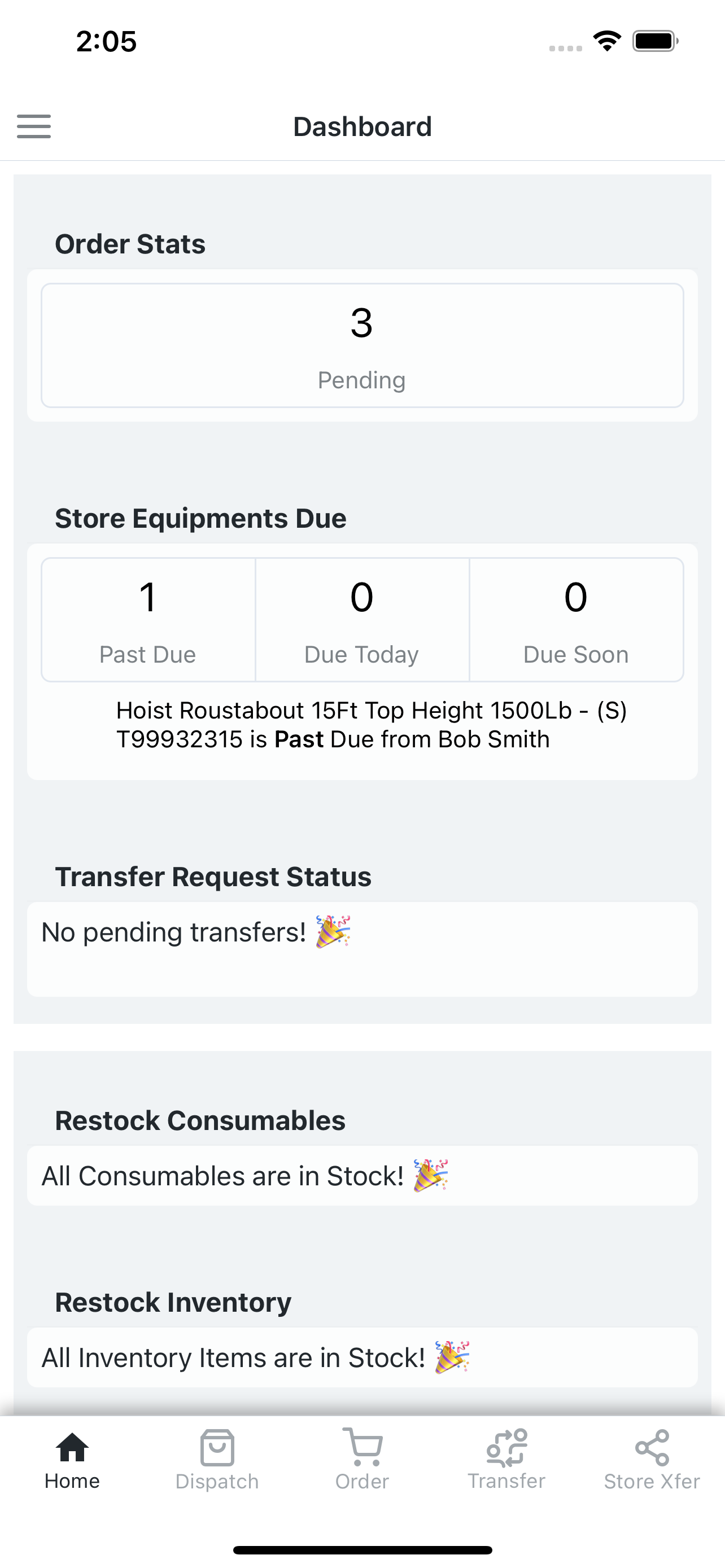 ToolWorks Software - ToolWorks Dashboard view