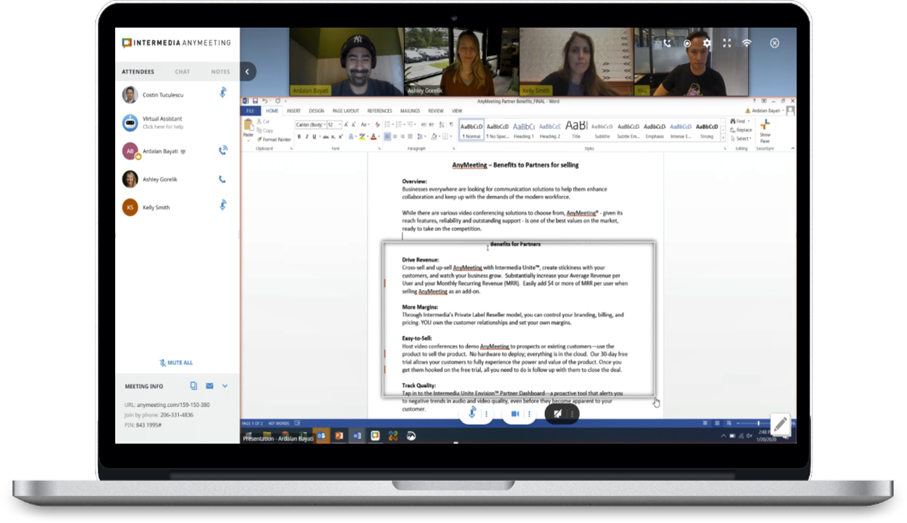 AnyMeeting Software - Built in collaboration tools such as screen sharing, annotate, chat, & notes, make it easy for participants to share content for more interactive and productive meetings in real-time.