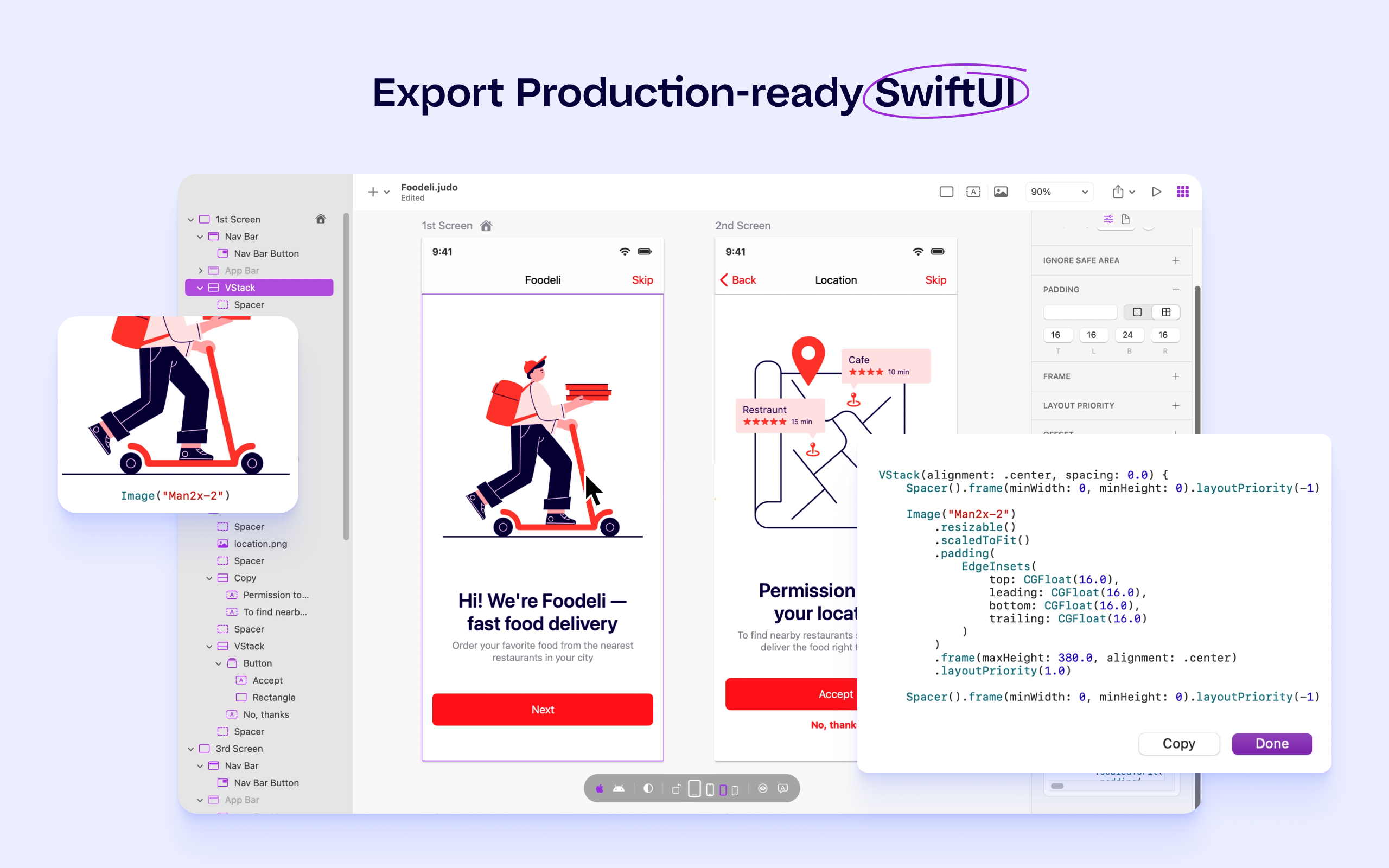 Export production-ready code