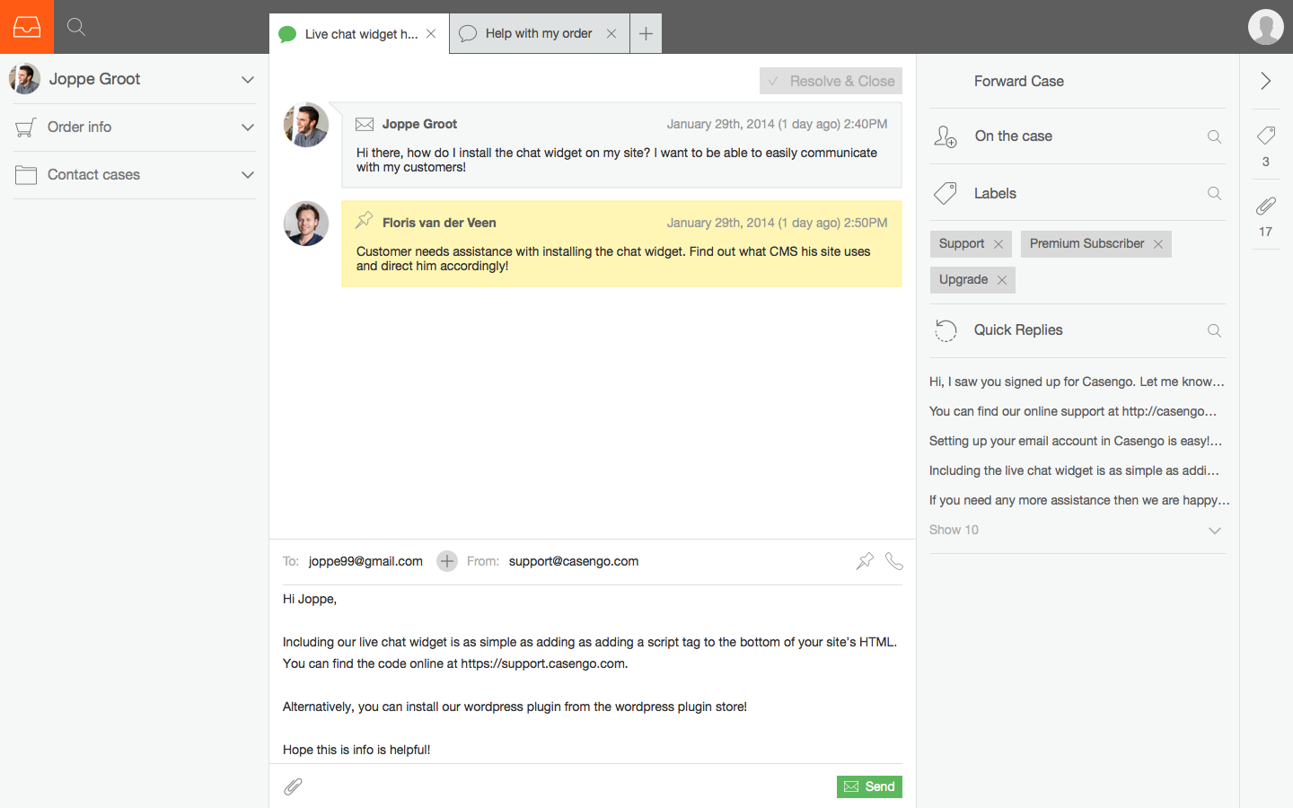 Live chat