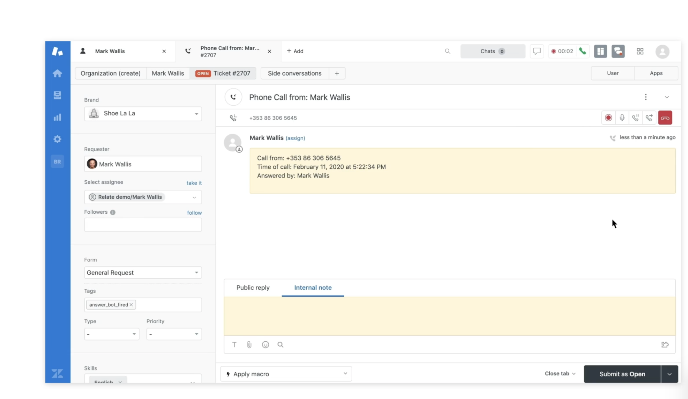 Zendesk Talk Software - Ticketing Creation after call ended