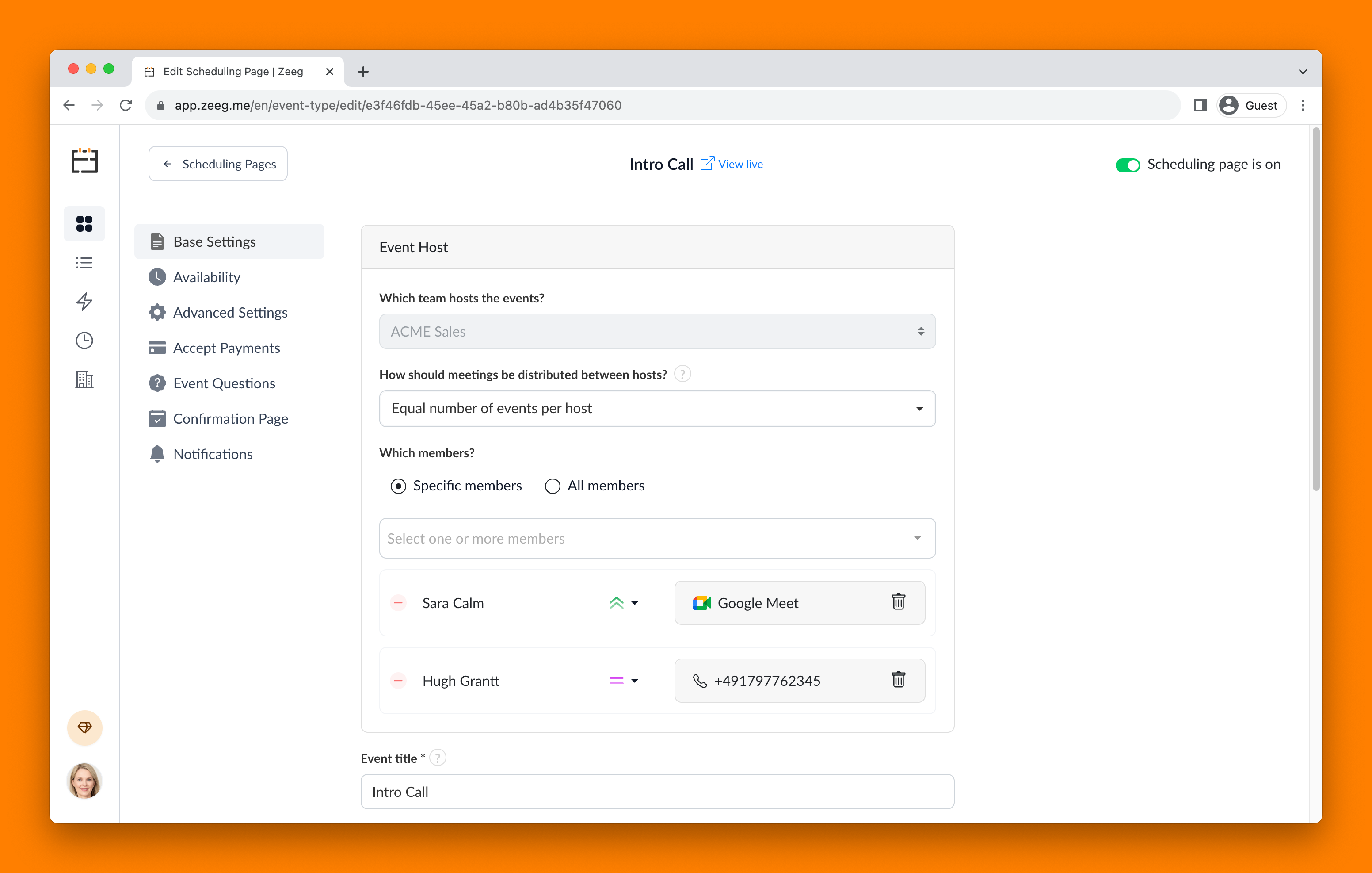 Zeeg Software - Schedule multiuser round-robin meetings for distributing sales calls, interviews and more.
