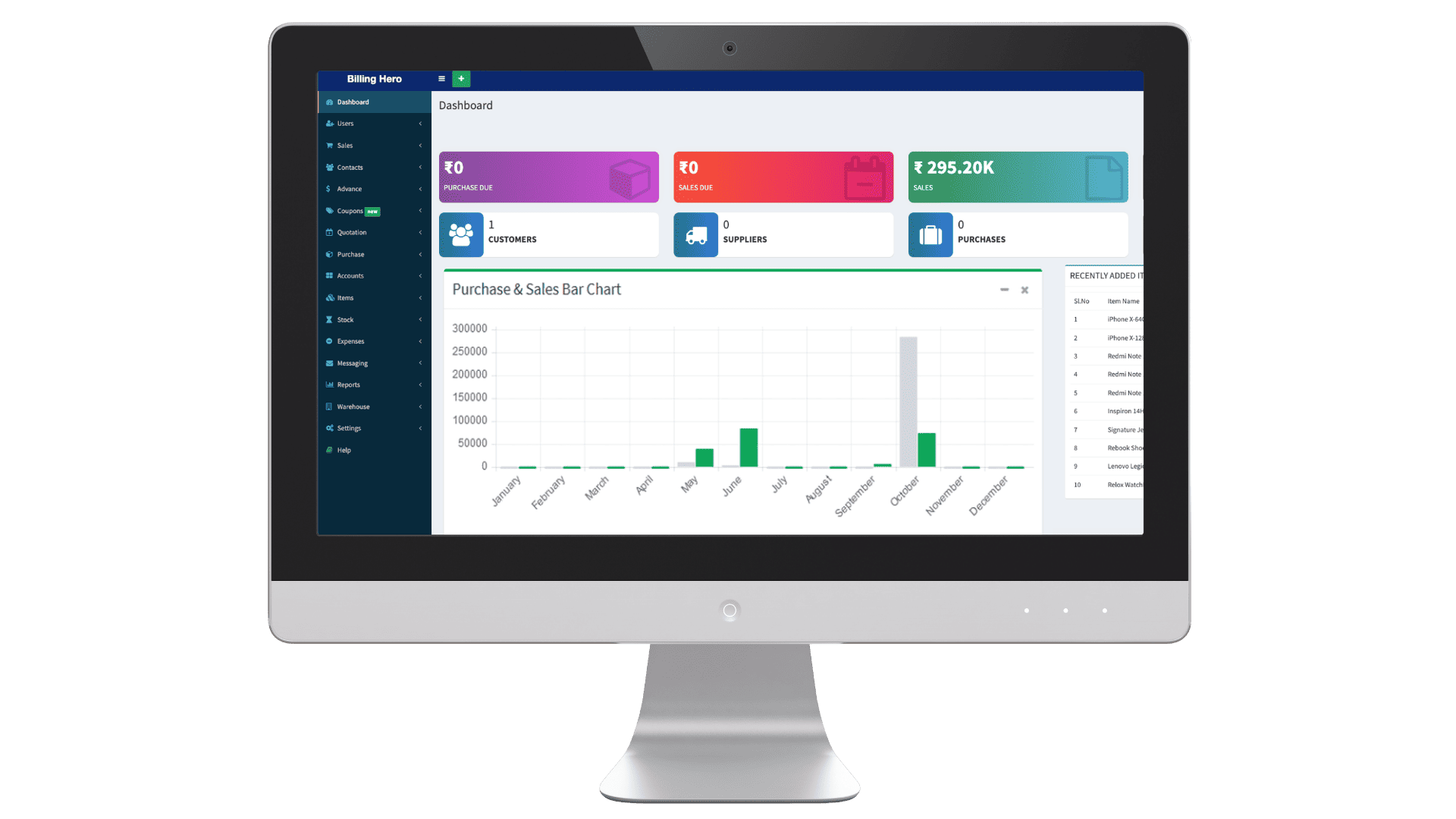 BillingHero screenshot: BillingHero dashboard