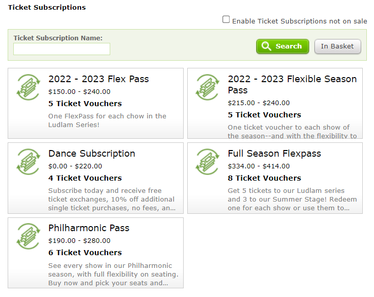 Encourage audience loyalty with ticket subscription packages