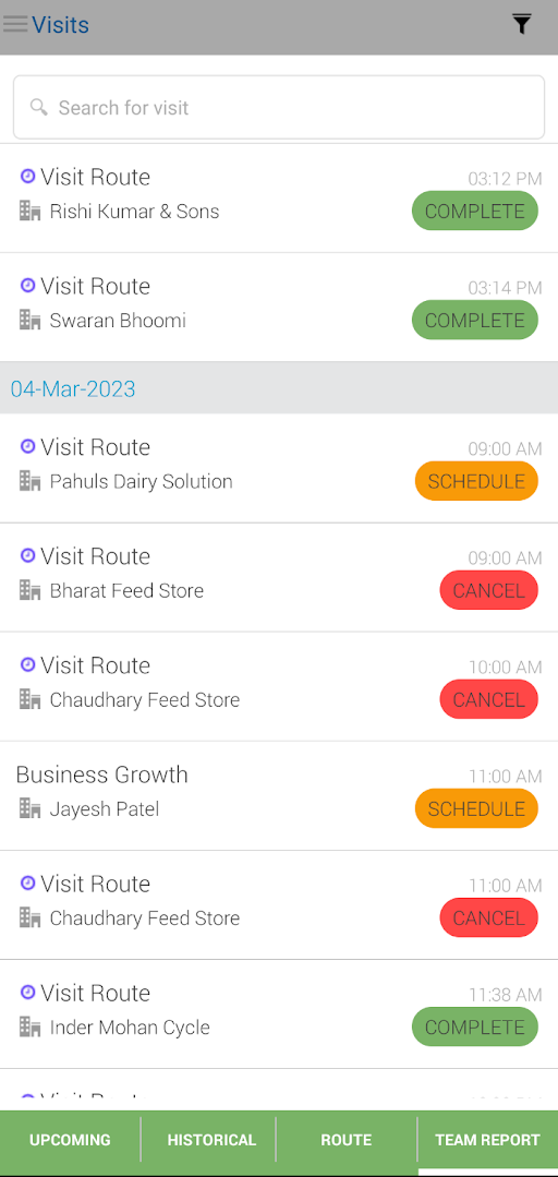 Clobz Sales allows  the managers and team leaders stay completely on top of their team’s location, scheduled & completed visits, visit route plans, meeting outcomes and more