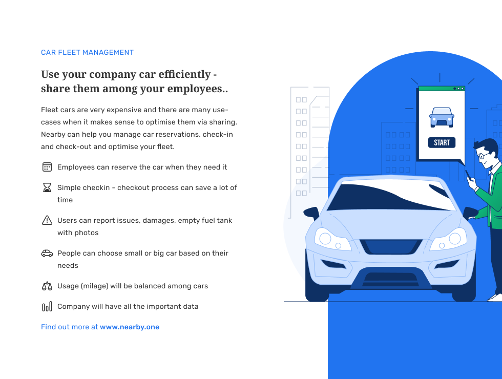 Use your company car efficiently - share them among your employees..