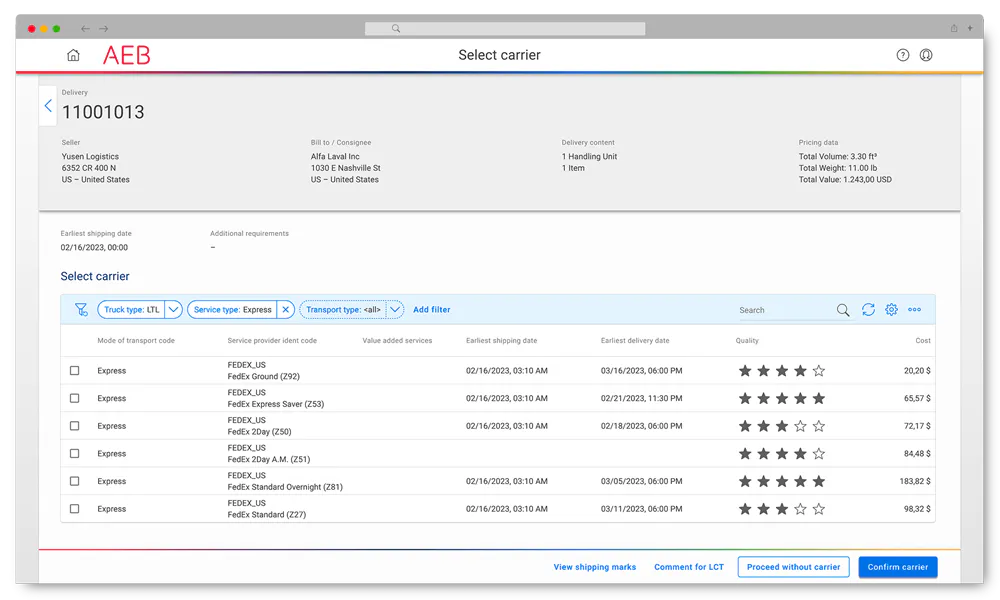 AEB Intralogistics & Supply Chain Collaboration Pricing, Alternatives ...