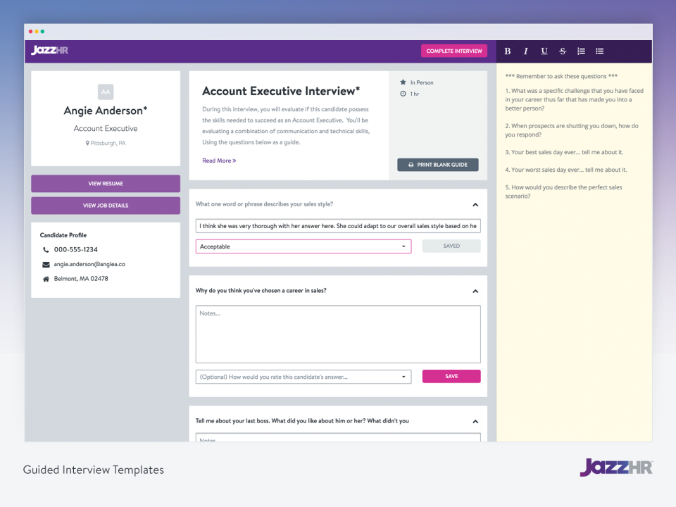 JazzHR Software - 4