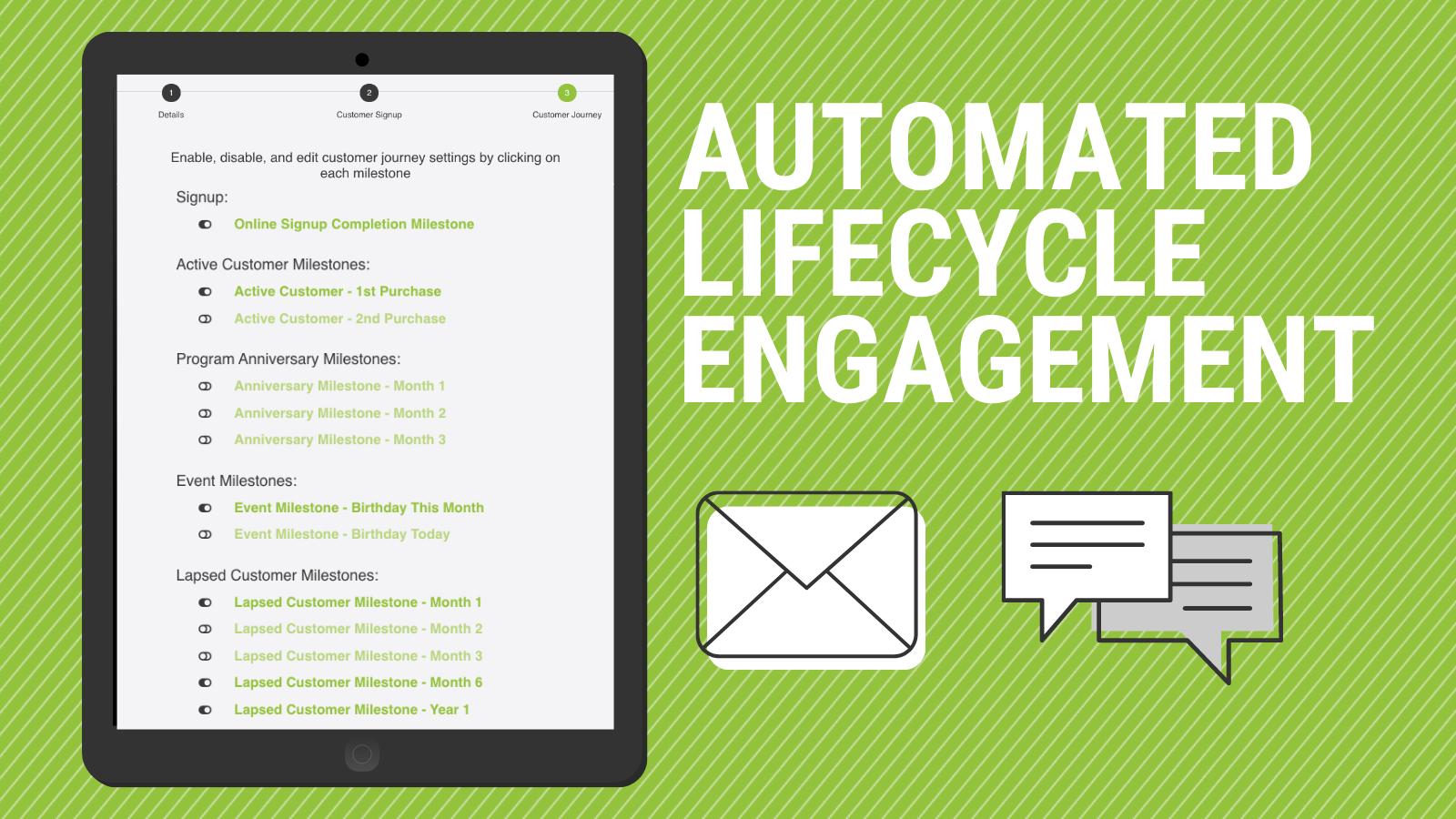 Engage your customers in-store, online, via email or text in real-time during their full lifecycle. Highly engaged customers buy more, promote more, and demonstrate more loyalty.