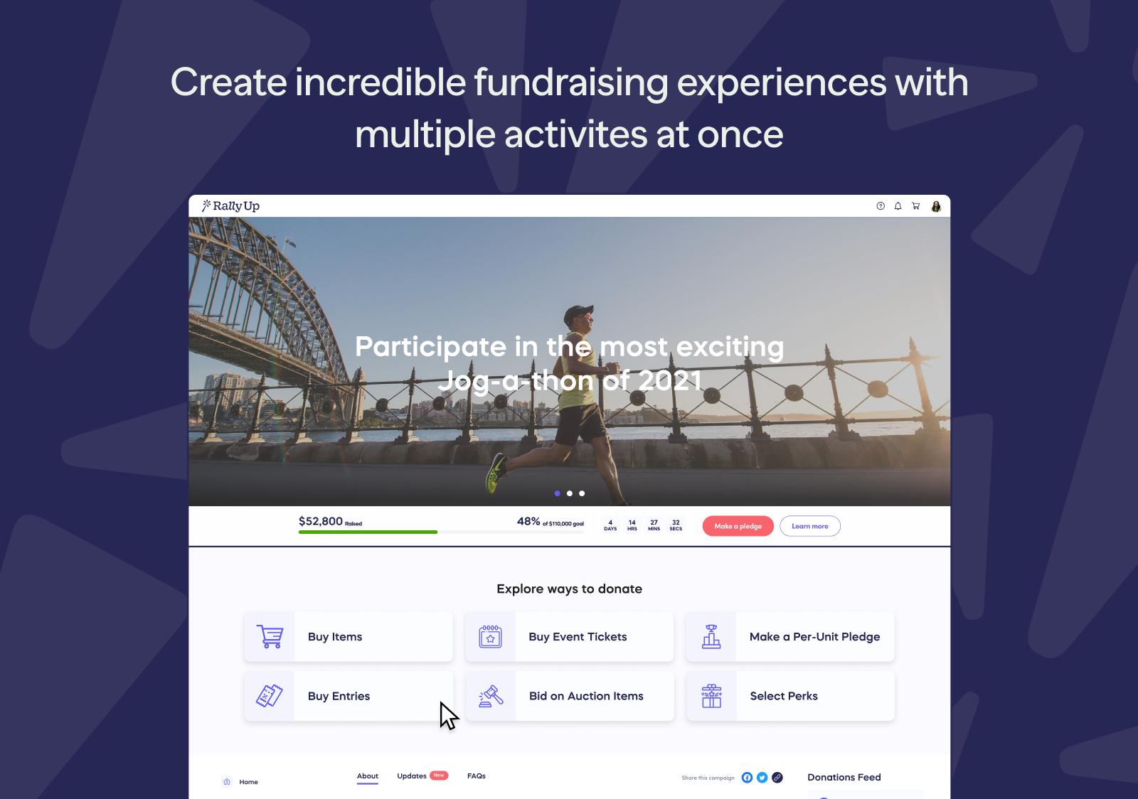Create incredible fundraising experiences with multiple activities at once