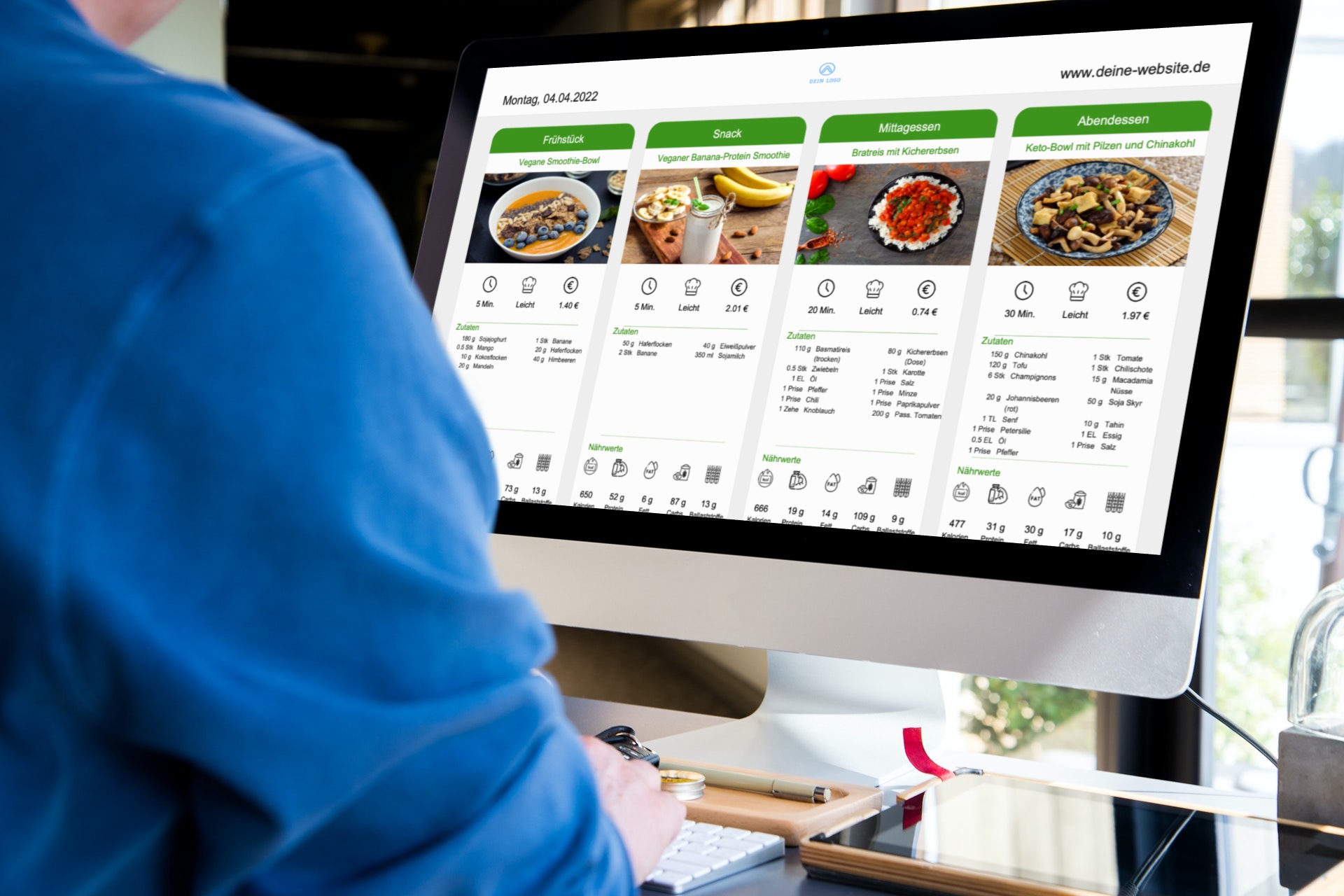 Natty Gains screenshot: Ernährungspläne im Nu erstellen mit der Ernährungsberater-Software