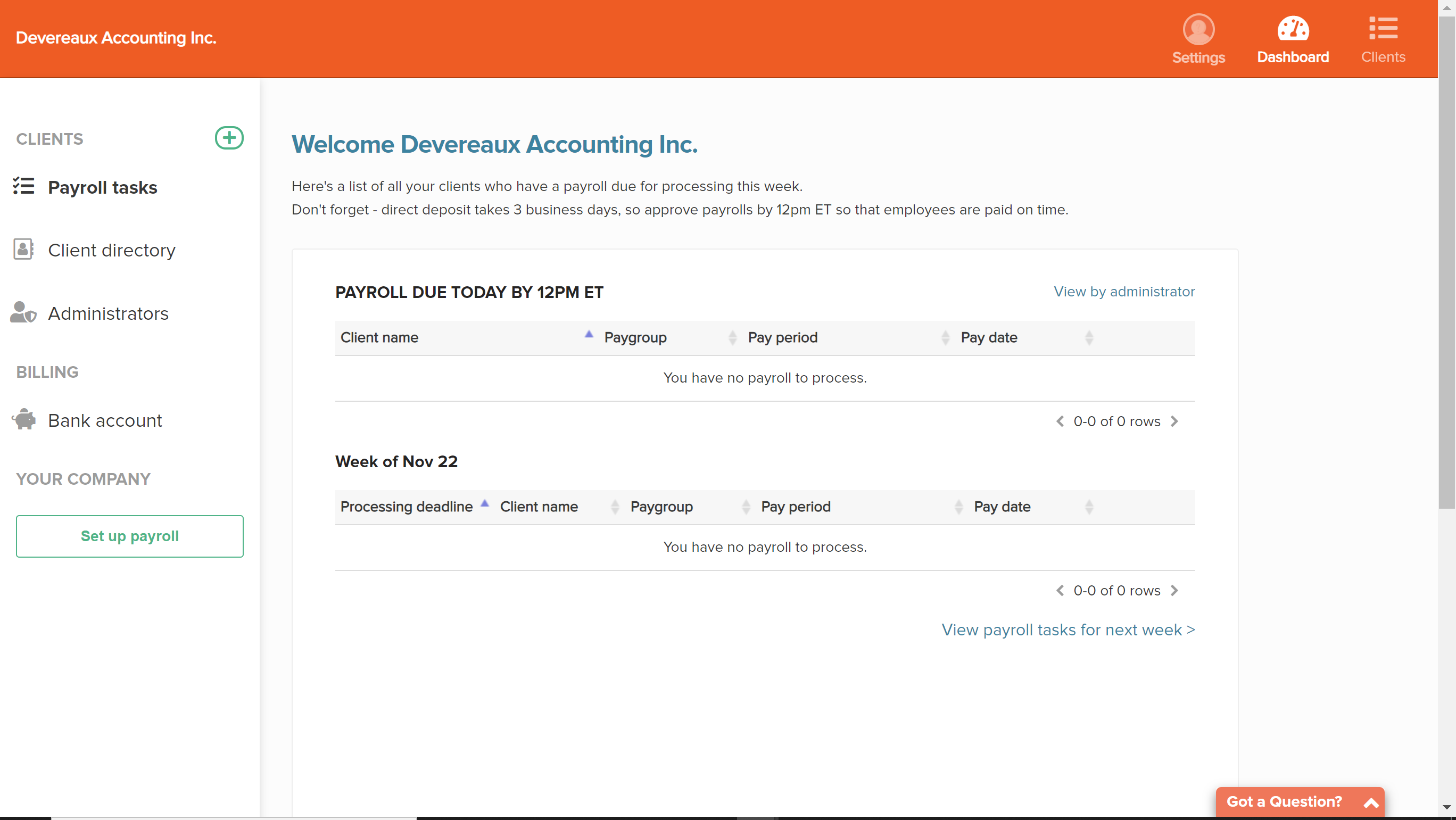 Access the accounting dashboard | Easy-to-use and intuitive payroll software. This dashboard can only be accessed by accountants and bookkeepers. Learn more about our partner program: https://wagepoint.com/ca/partners