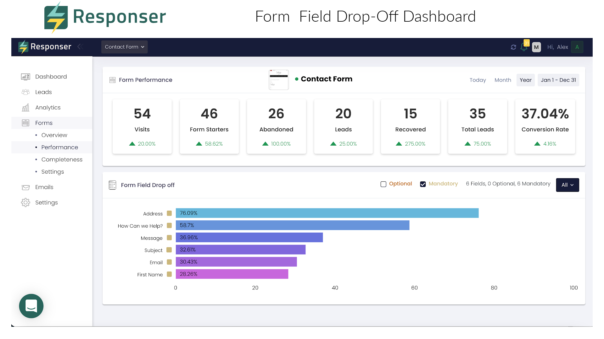 Form Field Drop-Off and Conversion Stats