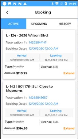 iParkSimple screenshot: iParkSimple booking