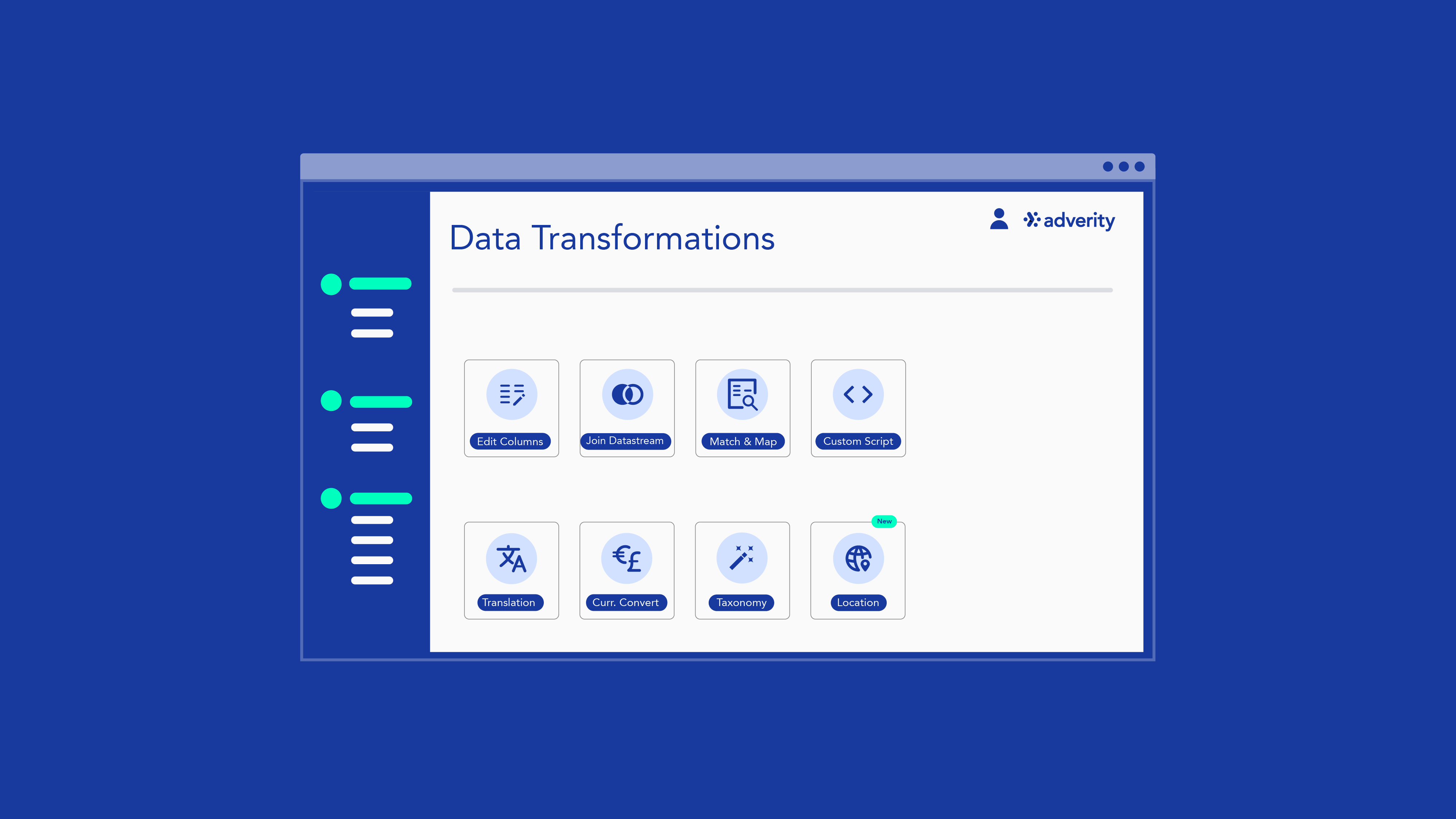 Adverity Software - Transform your data using no-code enrichments, or create custom script data transformations. Popular data transformations include splitting columns, reformatting dates, matching and mapping data, and more.