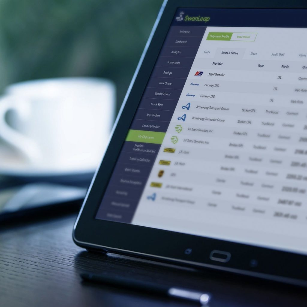SwanLeap TMS screenshot: Efficiency through intelligent automation
