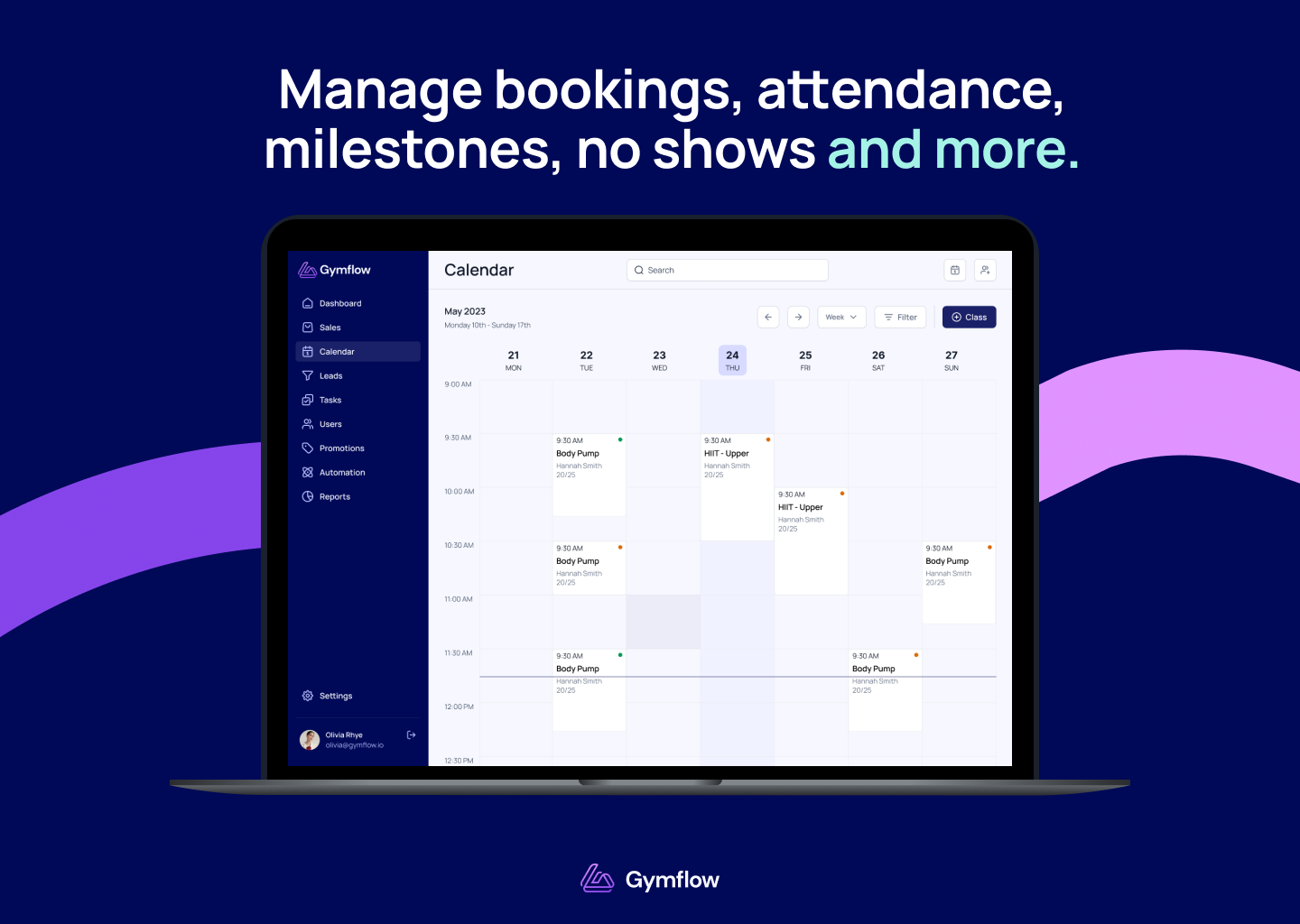 GymFlow Software - Gymflow Booking Management