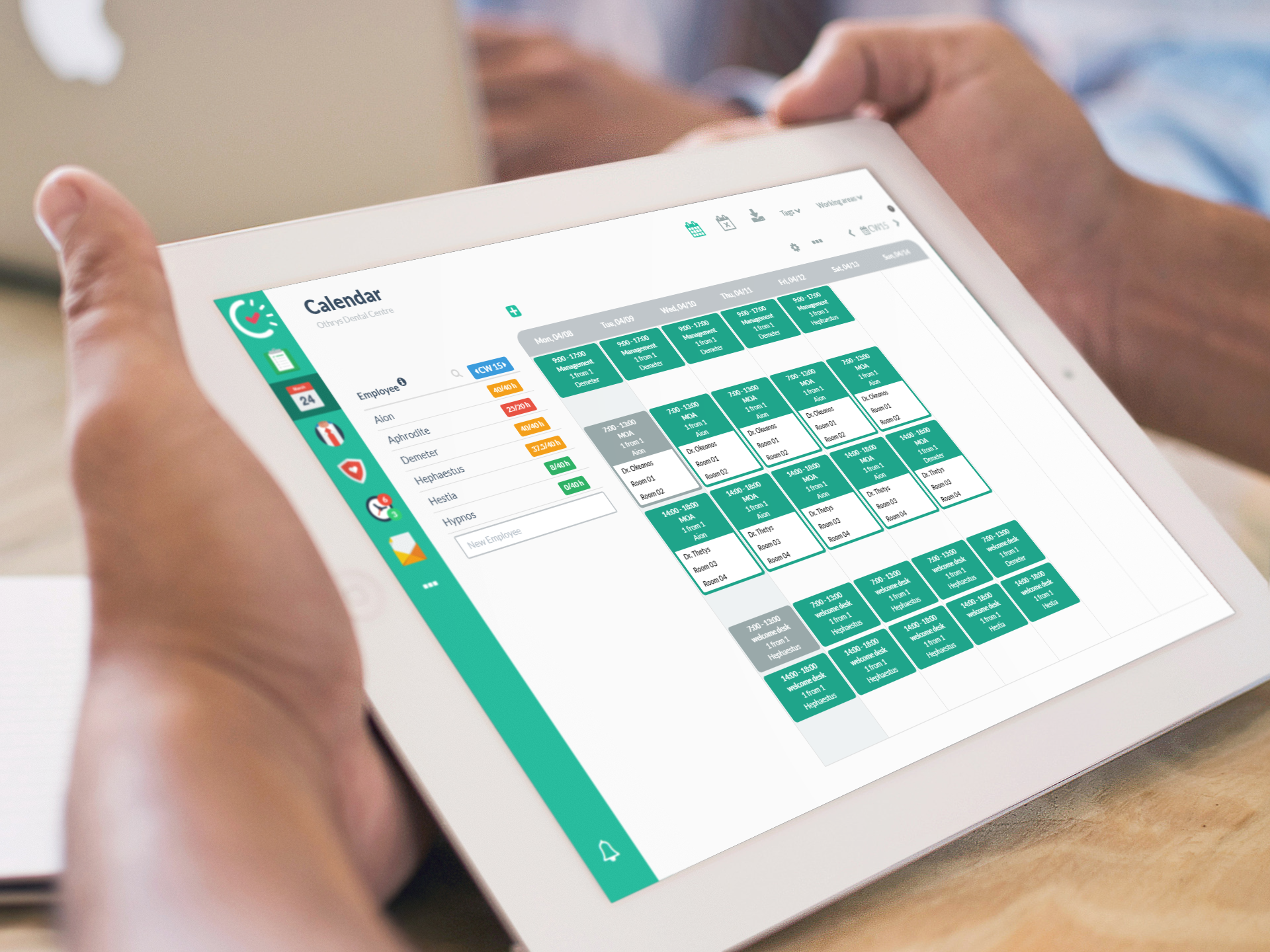 Papershift Software - Plan Rota from a Tablet Device