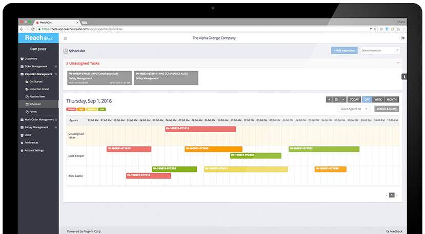 Drag and drop interface for scheduling tasks