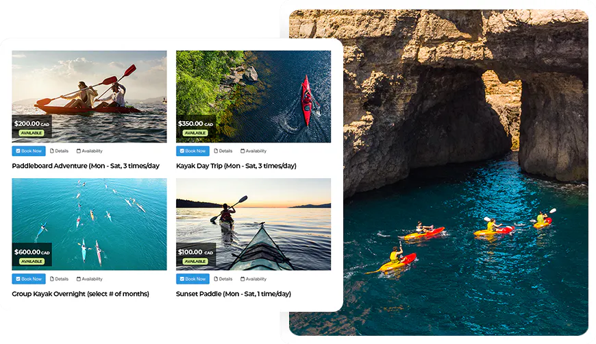 Never miss another booking. Take bookings online, even while you¿re sleeping. Make it possible for guests to self-book on your website anytime, anywhere with live calendar availability and mobile-friendly booking steps.