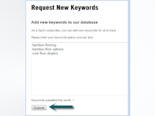 SpyFu Software - SpyFu users can request new keywords to be added for tracking