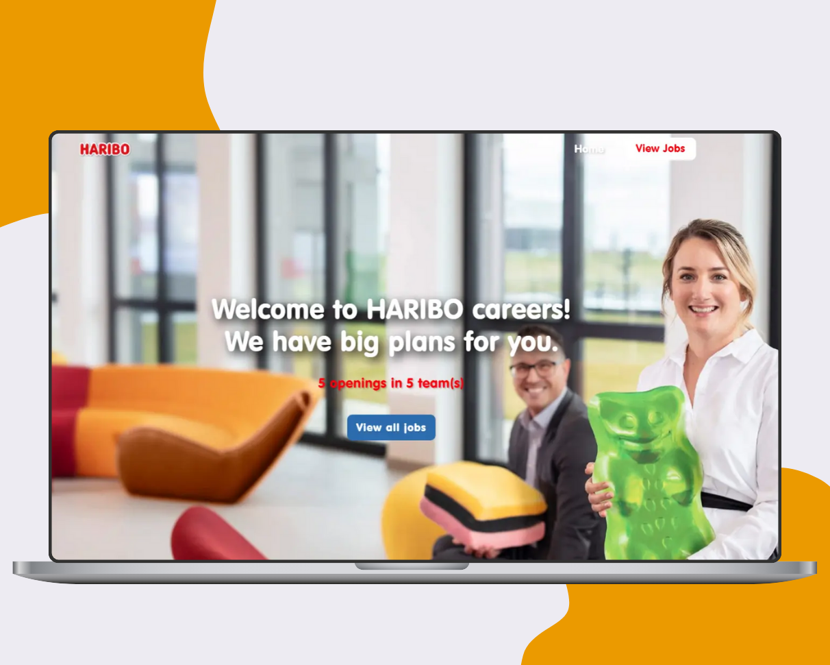 hireful Software - Careers site showing bespoke careers site created for Haribo UK.
