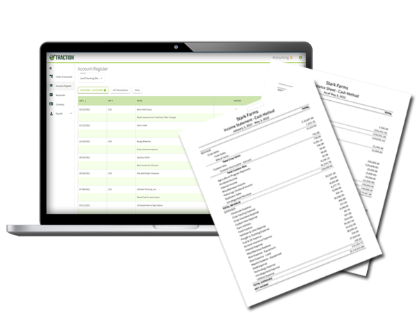 Traction Software - Allocate your expenses, revenue, products and harvest details to fields for a deeper analysis of your margin per bushel.