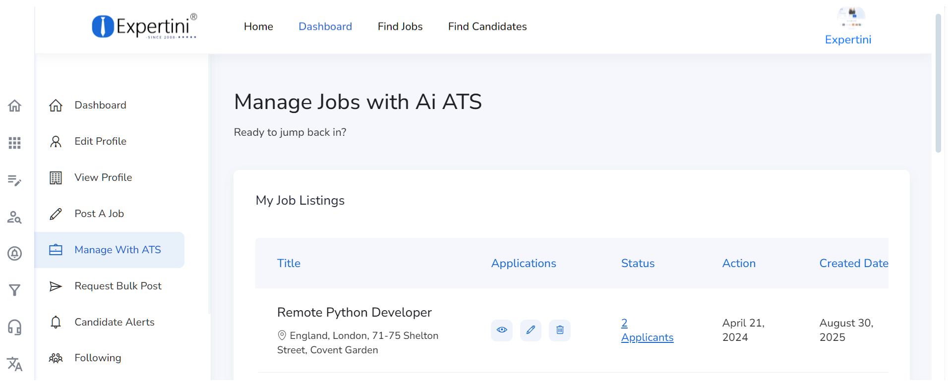 Expertini Software - Expertini Manage with ATS