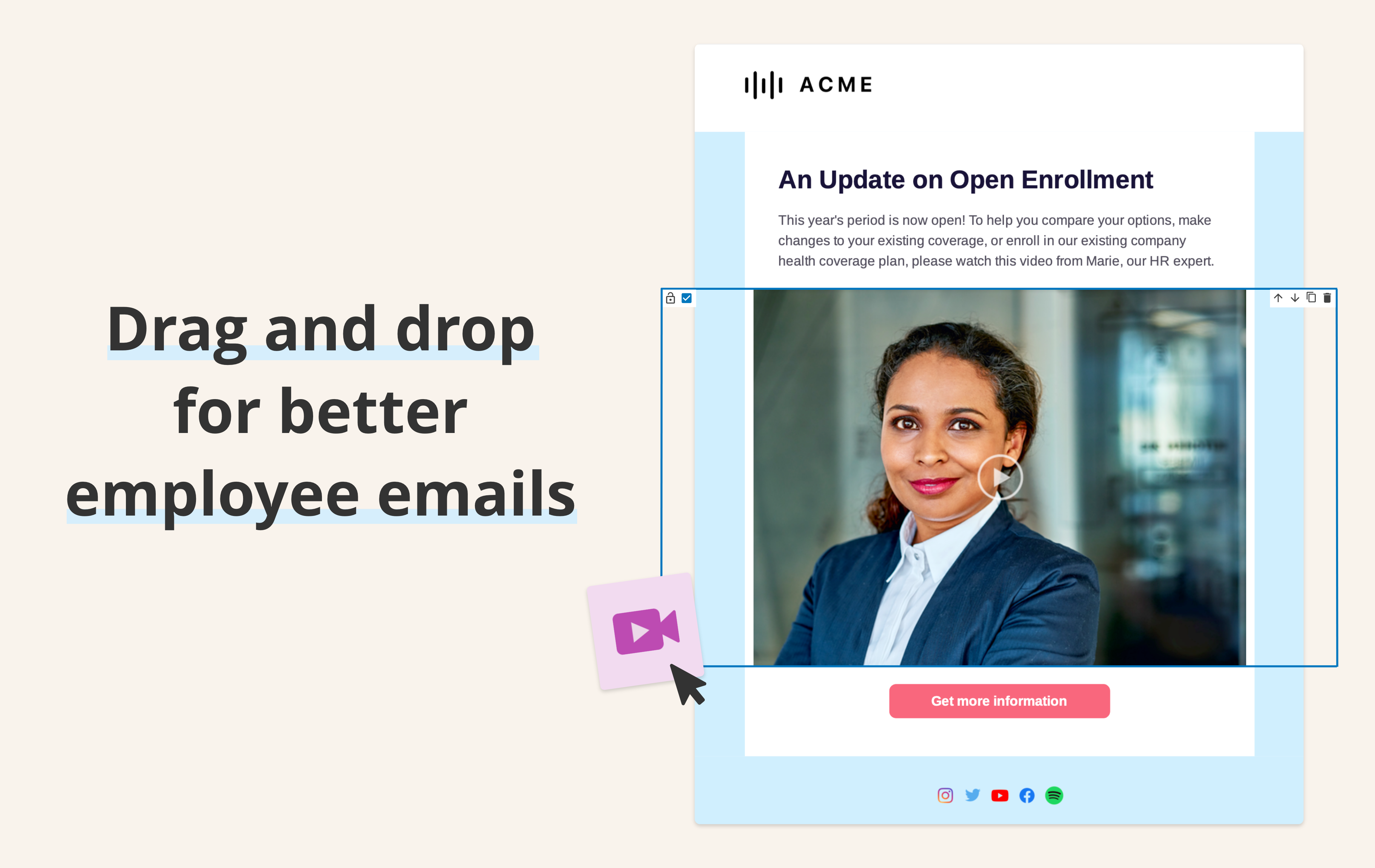 Create engaging employee newsletters in minutes.  Reduce email overload for employees.