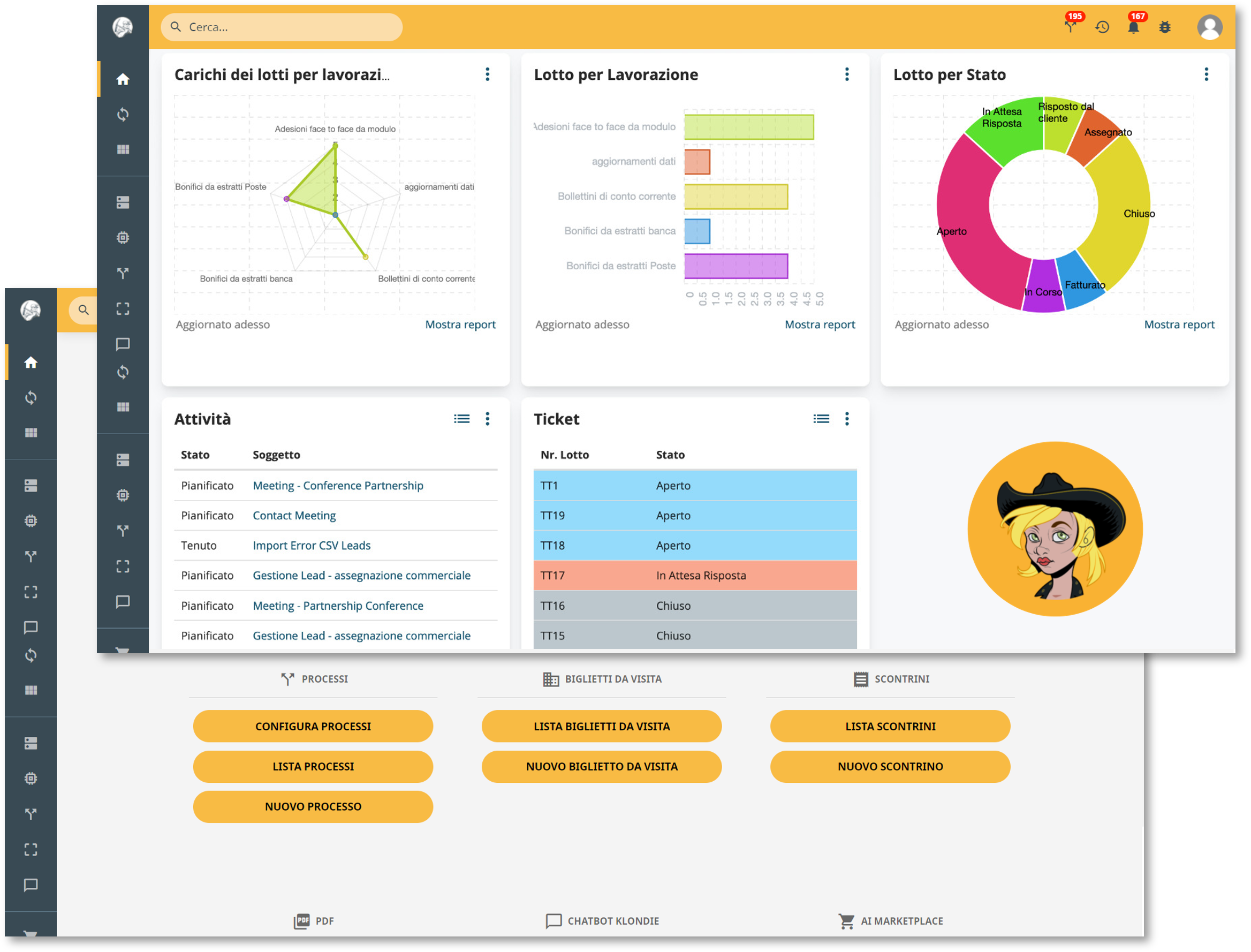 Klondike screenshot: Klondike dashboard
