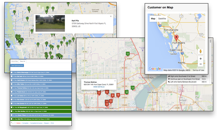 ManageMart screenshot: Route optimization helps employees to navigate their service visits