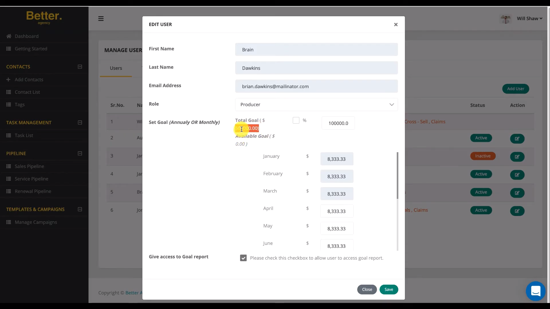 Better Agency user management