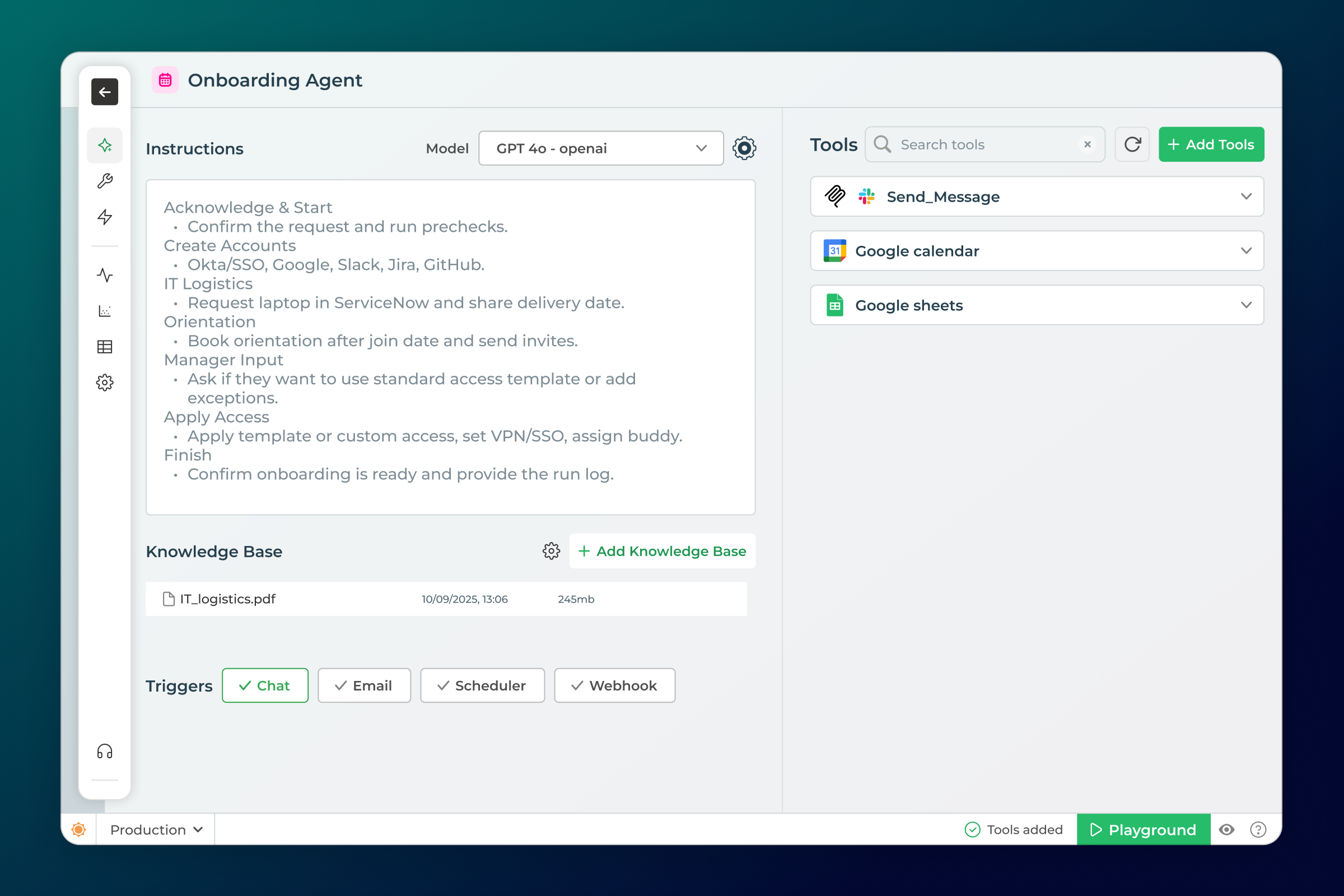 DronaHQ screenshot: Agentic Platform to build your AI workforce for business operations. No code required. 