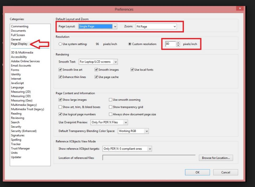 Abacus Private Cloud Software - Set preferences for page display