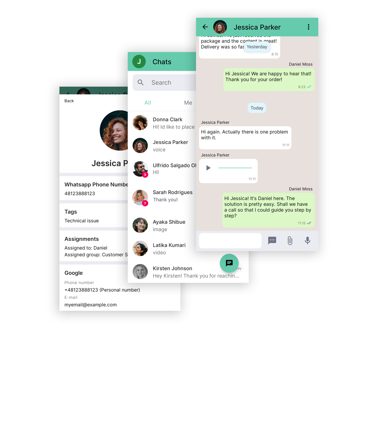 get.chat Software - get.chat mobile application for the WhatsApp Business API