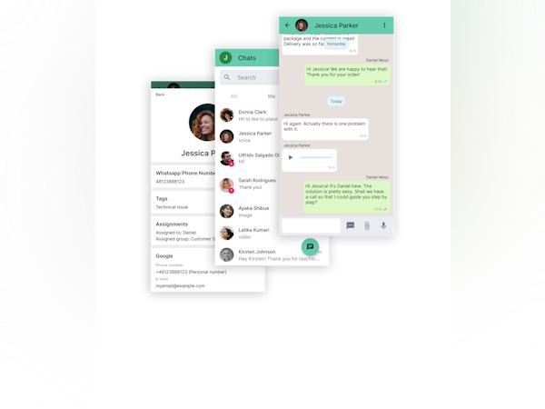get.chat Software - get.chat mobile application for the WhatsApp Business API