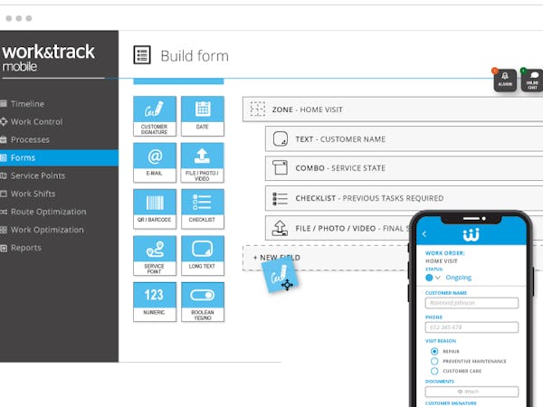 Work&Track Mobile Software - 1- Build your forms in the easiest way. Design your custom work orders and reports. Offer your customer the information they need when they need it in their own smartphone.
