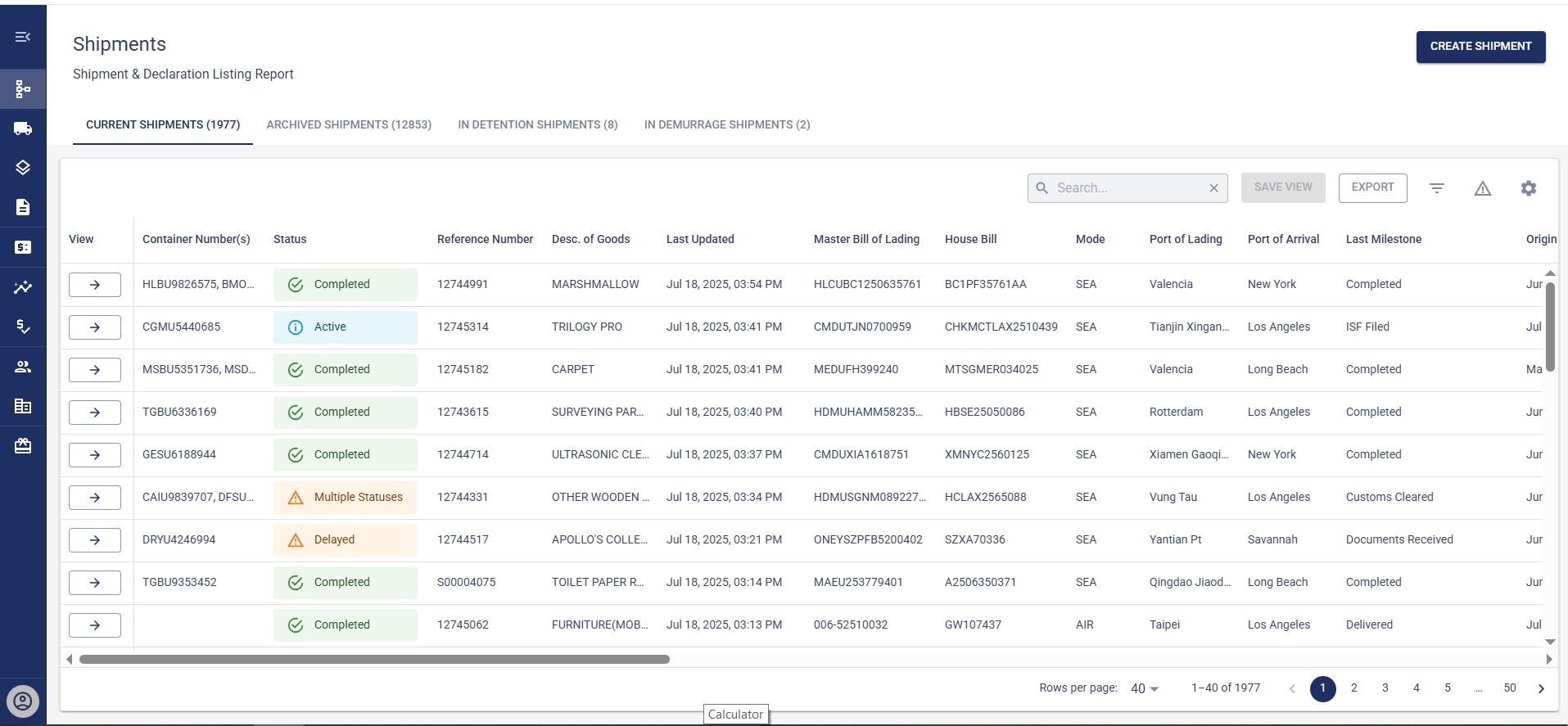 Freight Right screenshot: Freight Right Shipment Management Platform Overview